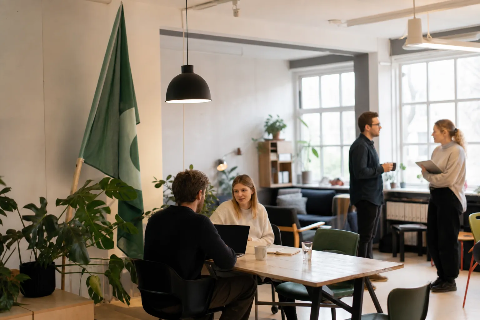Ett exemplar av Affärsvärlden i magasinformat på ett skrivbord