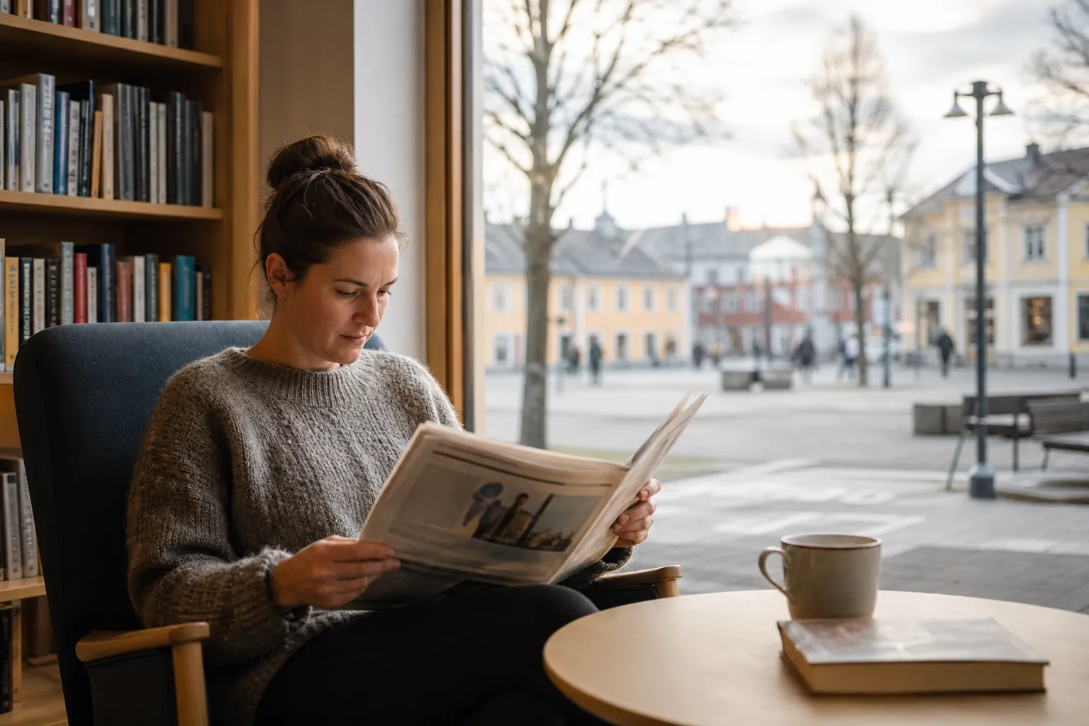En lokaltidning uppslagen med nyheter från en svensk ort
