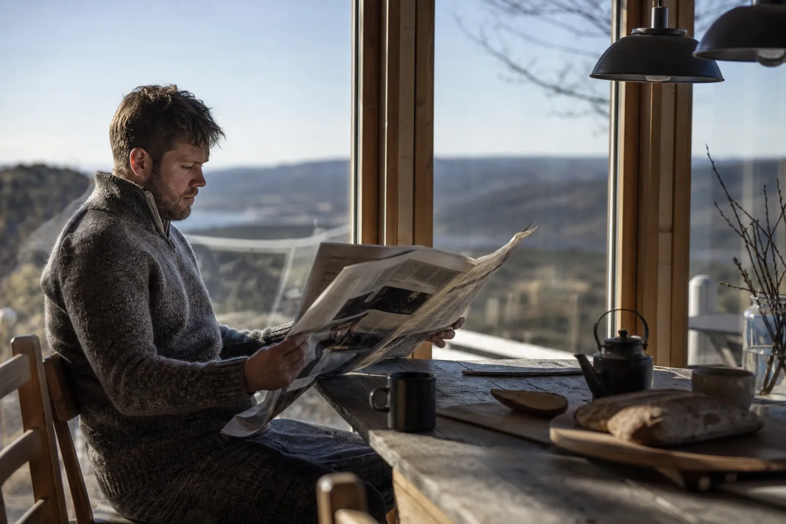 Ett exemplar av Norran uppslaget på ett bord