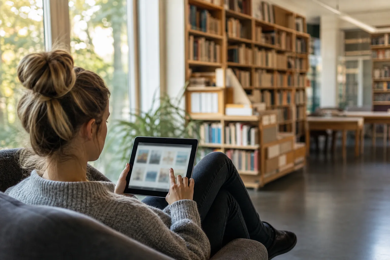 En surfplatta som visar en digital magasinkatalog med flera omslag