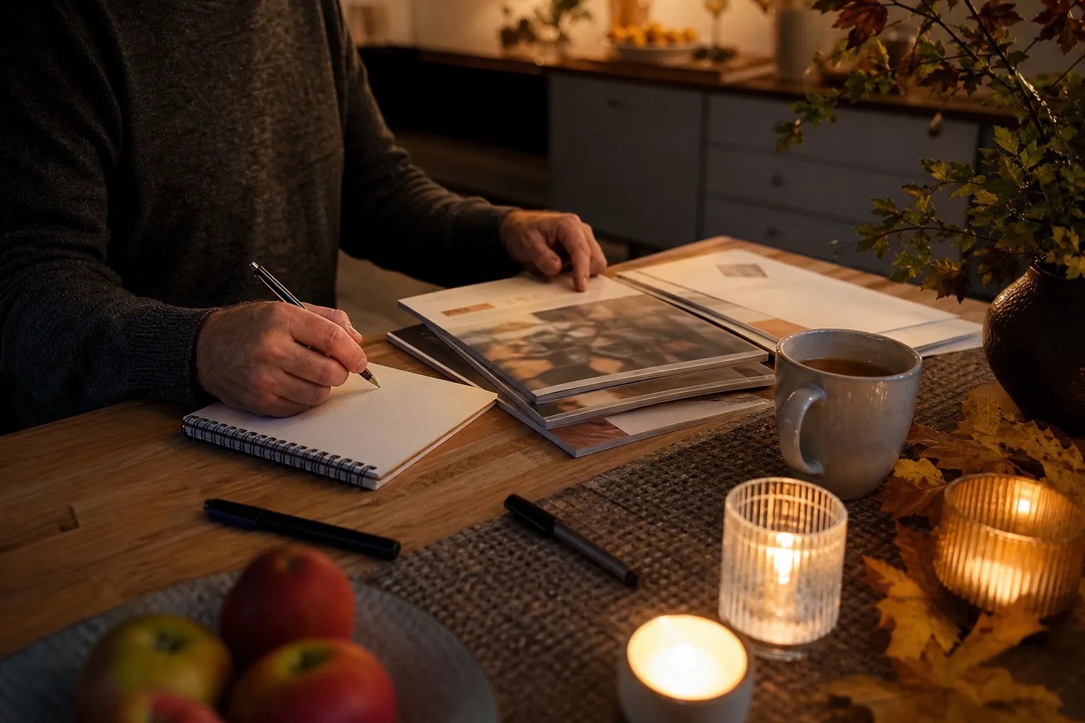 En hand bläddrar bland tidningserbjudanden i en katalog