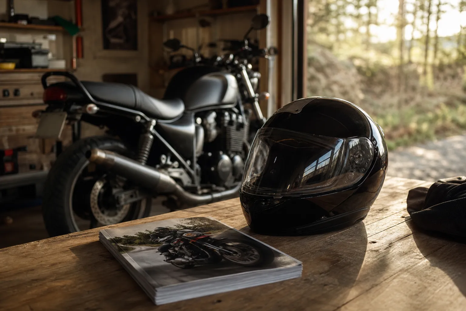 Uppslag ur en motorcykeltidning med reportage om nya mc-modeller