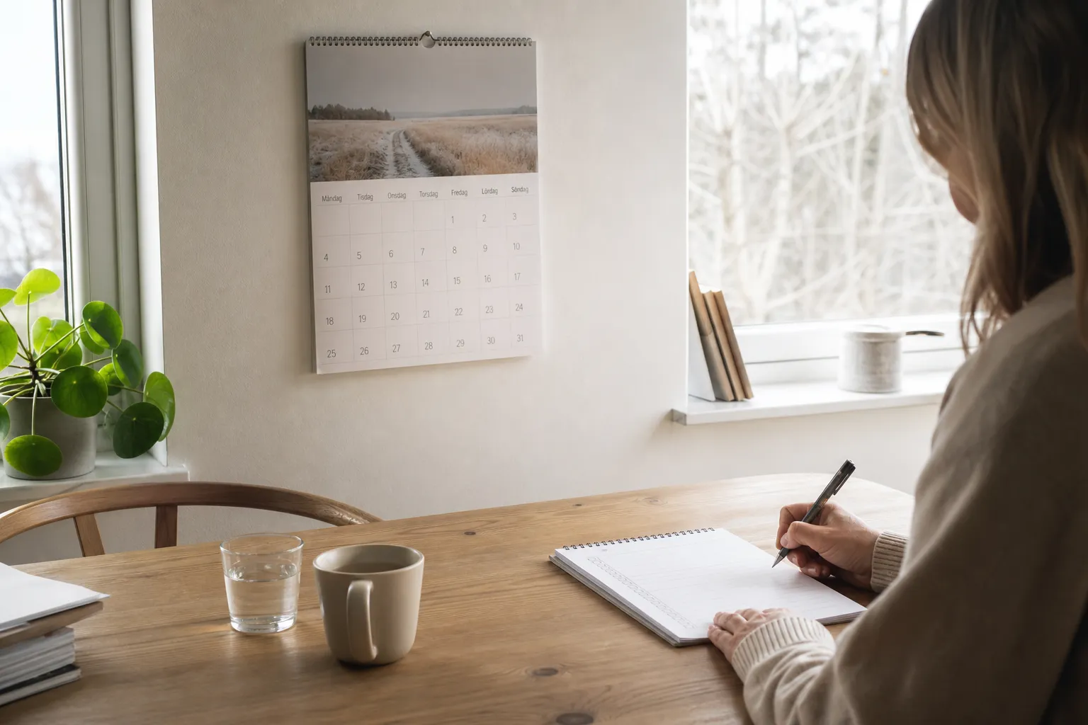 En kalender med markerat slutdatum bredvid en tidningsprenumeration